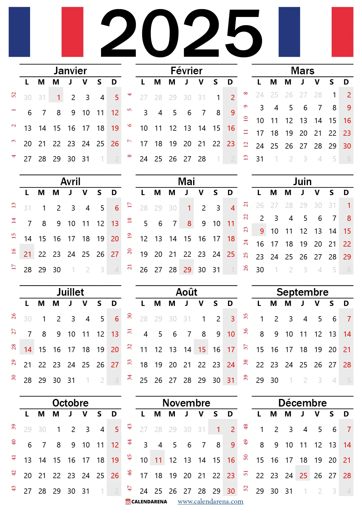 Calendrier scolaire 2025-26